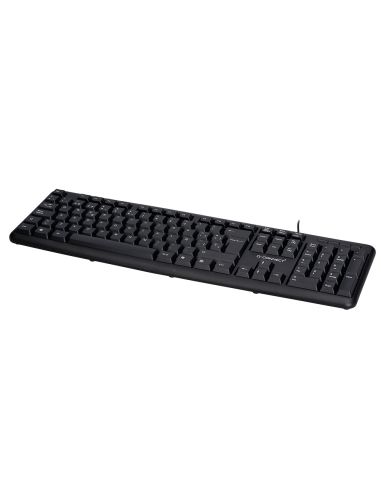 Teclado Q-Connect Con Cable 1,35 Mt Color Negro