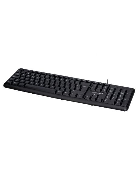 Teclado Q-Connect Con Cable 1,35 Mt Color Negro