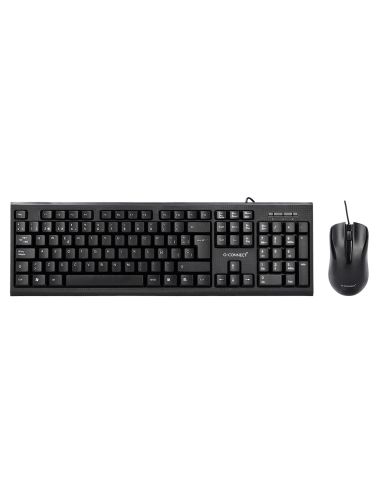Set Teclado Y Raton Q-Connect Con Cable Color Negro