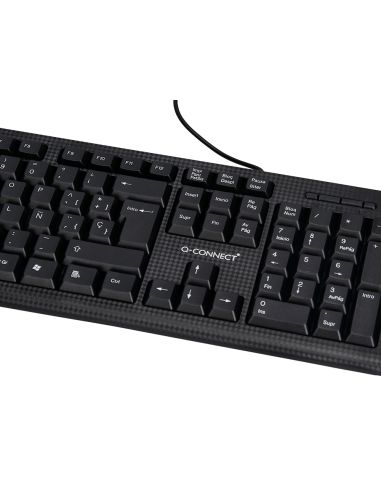 Set Teclado Y Raton Q-Connect Con Cable Color Negro