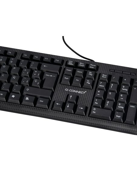 Set Teclado Y Raton Q-Connect Con Cable Color Negro