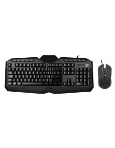 Set Teclado Y Raton Q-Connect Con Cable E Iluminacion Led Color Negro
