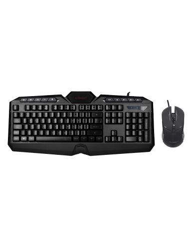 Set Teclado Y Raton Q-Connect Con Cable E Iluminacion Led Color Negro