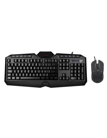 Set Teclado Y Raton Q-Connect Con Cable E Iluminacion Led Color Negro