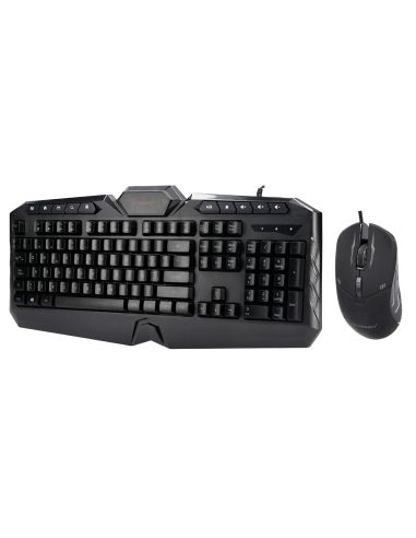 Set Teclado Y Raton Q-Connect Con Cable E Iluminacion Led Color Negro