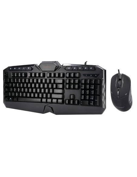 Set Teclado Y Raton Q-Connect Con Cable E Iluminacion Led Color Negro