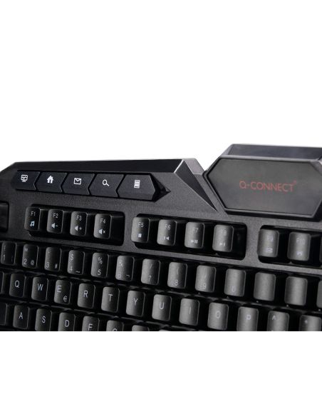 Set Teclado Y Raton Q-Connect Con Cable E Iluminacion Led Color Negro