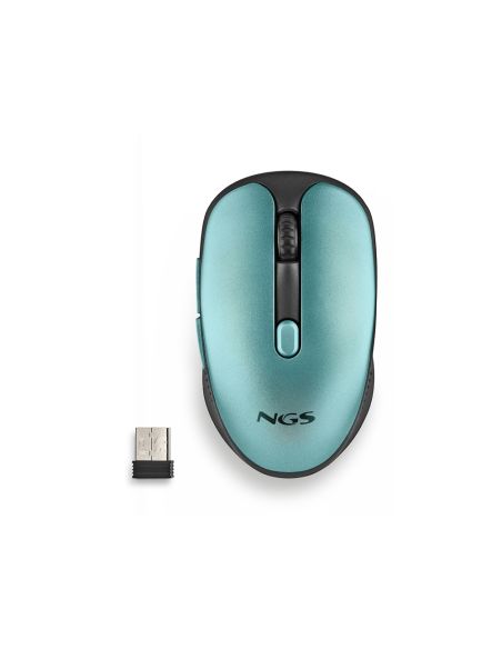 Raton Ngs Evo Rust Optico 800/1200/1600 Dpi Inalambrico 5 Botones Teclas Silenciosas Receptor Usb 2,4 Ghz Verde