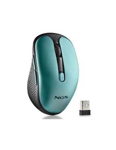 Raton Ngs Evo Rust Optico 800/1200/1600 Dpi Inalambrico 5 Botones Teclas Silenciosas Receptor Usb 2,4 Ghz Verde