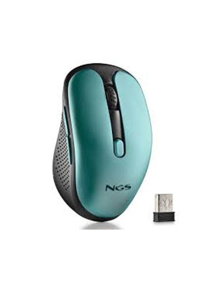 Raton Ngs Evo Rust Optico 800/1200/1600 Dpi Inalambrico 5 Botones Teclas Silenciosas Receptor Usb 2,4 Ghz Verde