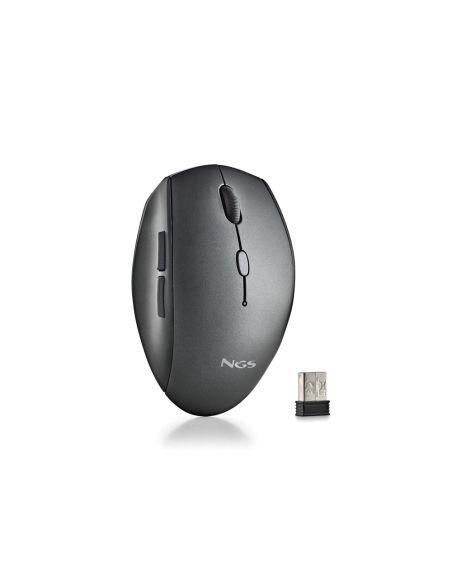 Raton Ngs Bee 800/1200/1600 Dpi Inalambrico 5 Botones Receptor Usb-A 2,4 Ghz Color Negro
