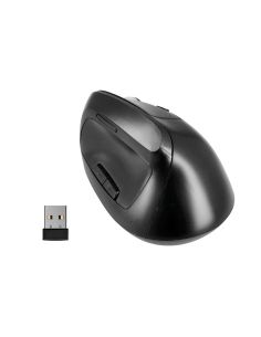 Raton Q-Connect Optico Inalambrico Ergonomico Vertical Dpi 800/1200/1600 Bateria Recargable Negro