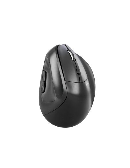 Raton Q-Connect Optico Inalambrico Ergonomico Vertical Dpi 800/1200/1600 Bateria Recargable Negro