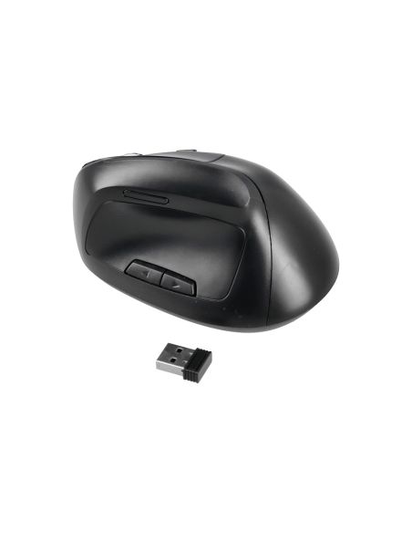 Raton Q-Connect Optico Inalambrico Ergonomico Vertical Dpi 800/1200/1600 Bateria Recargable Negro