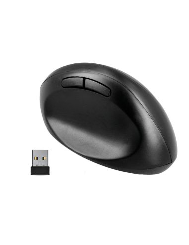 Raton Q-Connect Optico Inalambrico Ergonomico Vertical Dpi 800/1200/1600 Pila Aa Negro