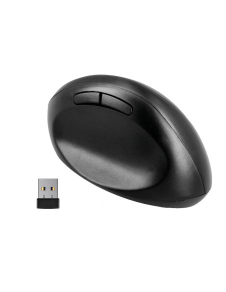 Raton Q-Connect Optico Inalambrico Ergonomico Vertical Dpi 800/1200/1600 Pila Aa Negro