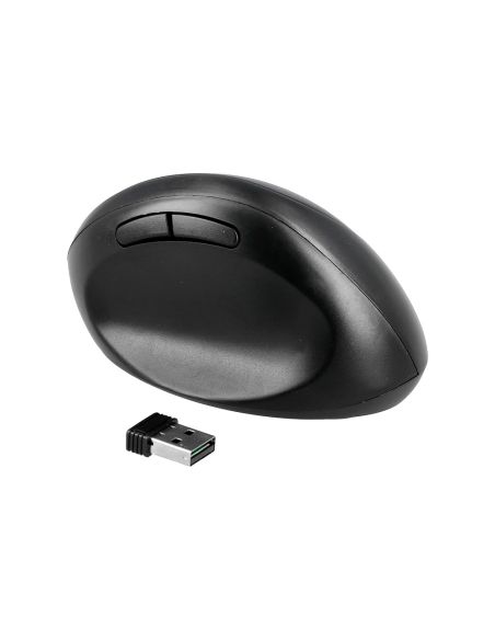 Raton Q-Connect Optico Inalambrico Ergonomico Vertical Dpi 800/1200/1600 Pila Aa Negro