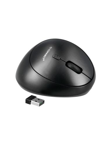 Raton Q-Connect Optico Inalambrico Ergonomico Vertical Dpi 800/1200/1600 Pila Aa Negro