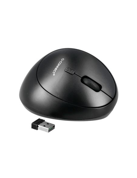 Raton Q-Connect Optico Inalambrico Ergonomico Vertical Dpi 800/1200/1600 Pila Aa Negro