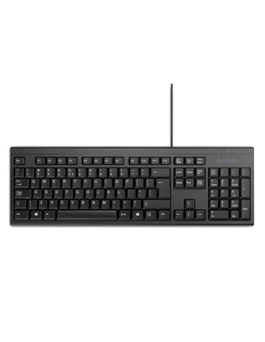 Teclado Kensington Kb100 Eq Con Cable 2400 Dpi Usb-A Color Negro