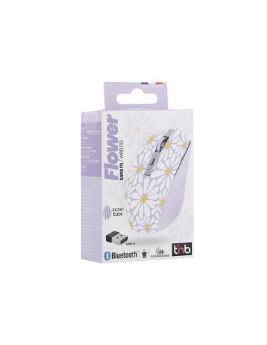 Raton Tnb Inalambrico Flores Optico 1600 Dpi Bluetooth Usb A