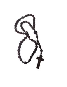 Rosario Cuerda Madera Marron Oscuro Sin Imagen