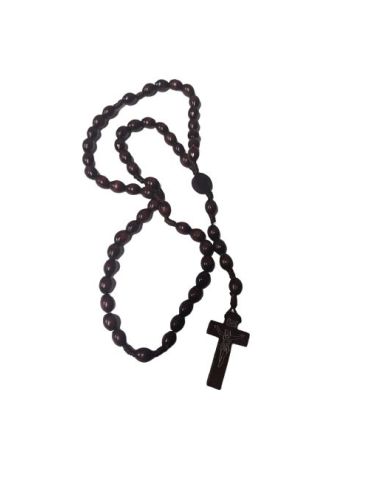 Rosario Cuerda Madera Marron Oscuro Sin Imagen