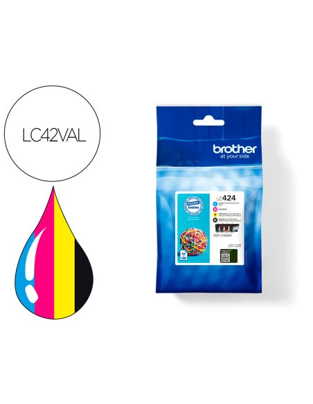 Ink-Jet Brother Lc424Val Dcp-J1200W Pack 4 Colores Negro / Amarillo / Cian / Magenta 750 Hojas