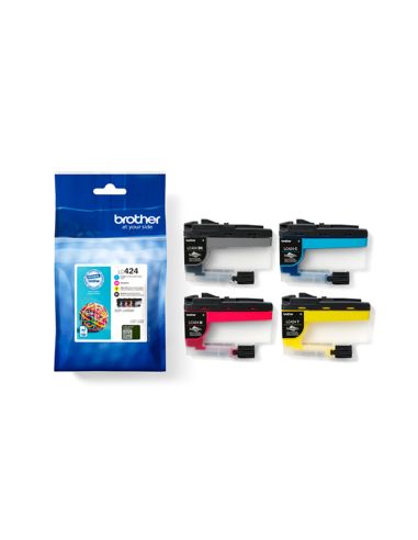 Ink-Jet Brother Lc424Val Dcp-J1200W Pack 4 Colores Negro / Amarillo / Cian / Magenta 750 Hojas