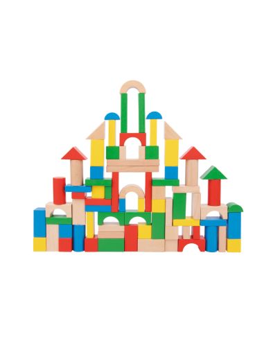 Juego Infantil Imaginovo Madera Construccion De Bloques +12 Meses 100 Piezas 29X29X3,5Cm