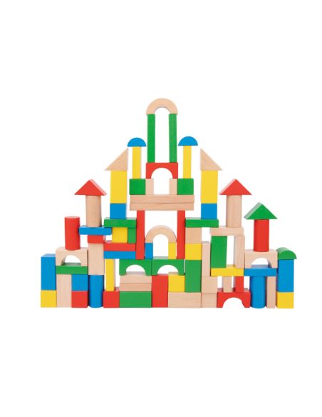 Juego Infantil Imaginovo Madera Construccion De Bloques +12 Meses 100 Piezas 29X29X3,5Cm