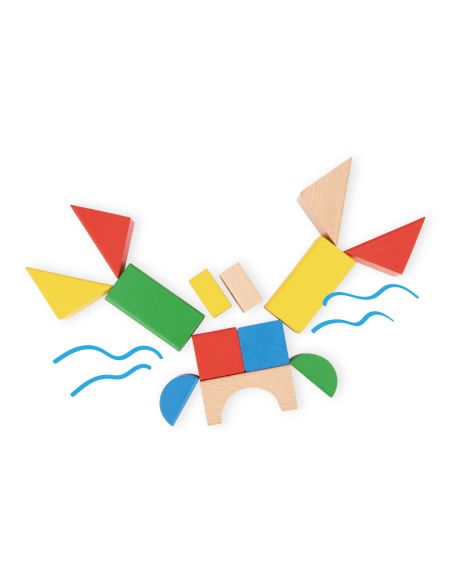 Juego Infantil Imaginovo Madera Construccion De Bloques +12 Meses 100 Piezas 29X29X3,5Cm