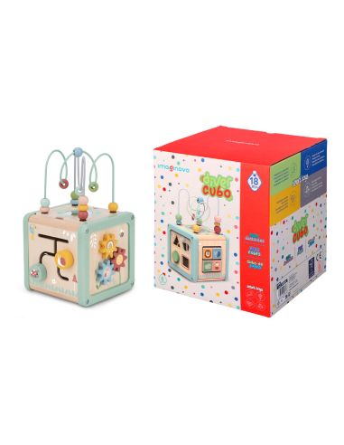 Juego Infantil Imaginovo Madera Cubo De Actividades +18 Meses 15,5X15,5X28Cm