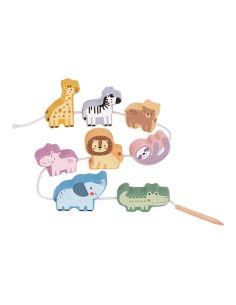Juego Infantil Imaginovo Madera Cuentas Animales Para Enhebrar +24 Meses 13 Piezas 27X6,5X6,5Cm 2