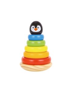 Juego Infantil Imaginovo Madera Forma De Pinguino Torre De Formas Apilables +12 Meses 7 Piezas 18X12X12Cm 2
