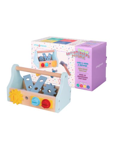 Juego Infantil Imaginovo Madera Maletin De Herramientas +3 Años 18 Piezas 21,4X13,2X11Cm