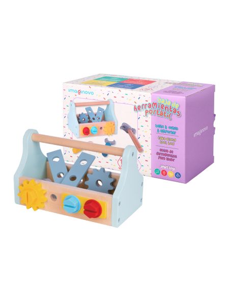 Juego Infantil Imaginovo Madera Maletin De Herramientas +3 Años 18 Piezas 21,4X13,2X11Cm
