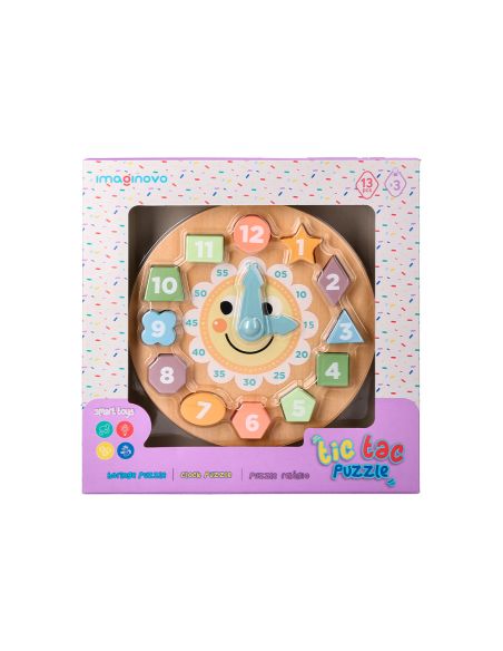 Juego Infantil Imaginovo Madera Reloj +3 Años 13 Piezas 29X29X3,5Cm