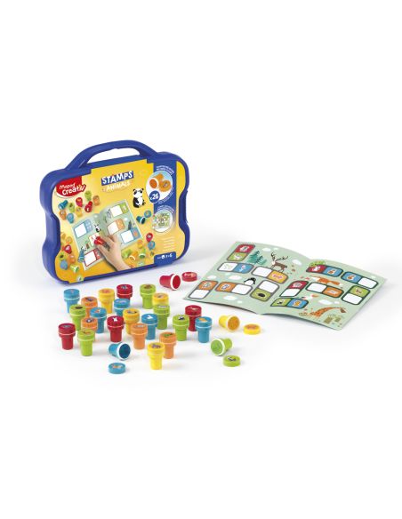 Juego Maped Creativ Textur Art Sello Animales Maletin De 26 Unidades