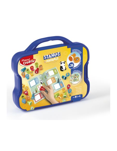 Juego Maped Creativ Textur Art Sello Animales Maletin De 26 Unidades
