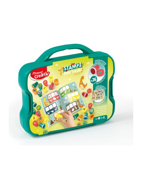 Juego Maped Creativ Textur Art Sello Dinosaurios Maletin De 26 Unidades