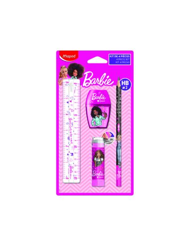Mini Set Papeleria Maped Barbie 4 Piezas