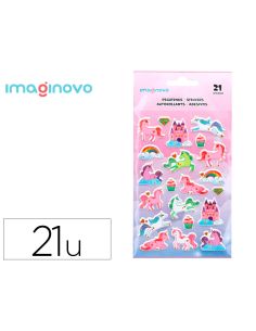 Pegatinas Imaginovo Unicornios Magic Dreams Con Relieve 190X105 Mm En Blister
