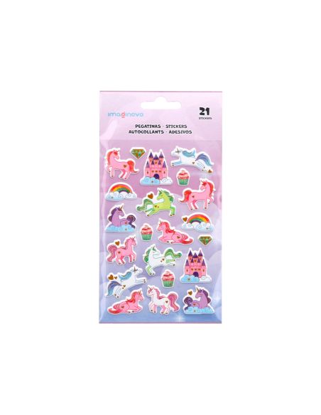 Pegatinas Imaginovo Unicornios Magic Dreams Con Relieve 190X105 Mm En Blister