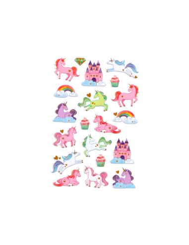 Pegatinas Imaginovo Unicornios Magic Dreams Con Relieve 190X105 Mm En Blister