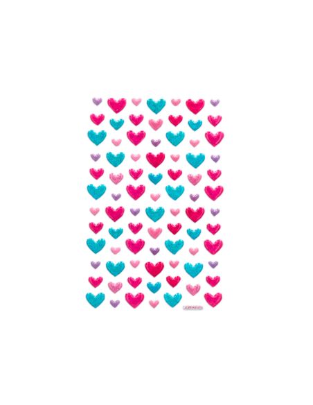 Pegatinas Imaginovo Corazones Magic Dreams Con Relieve 190X105 Mm En Blister