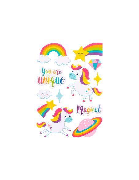 Pegatinas Imaginovo Unicornios Magic Dreams Con Relieve 210X130 Mm En Blister