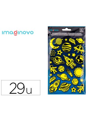 Pegatinas Imaginovo Luminosas Planetas Con Relieve 190X105 Mm En Blister