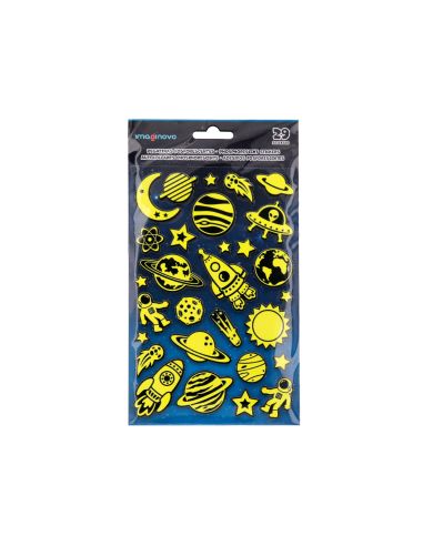 Pegatinas Imaginovo Luminosas Planetas Con Relieve 190X105 Mm En Blister