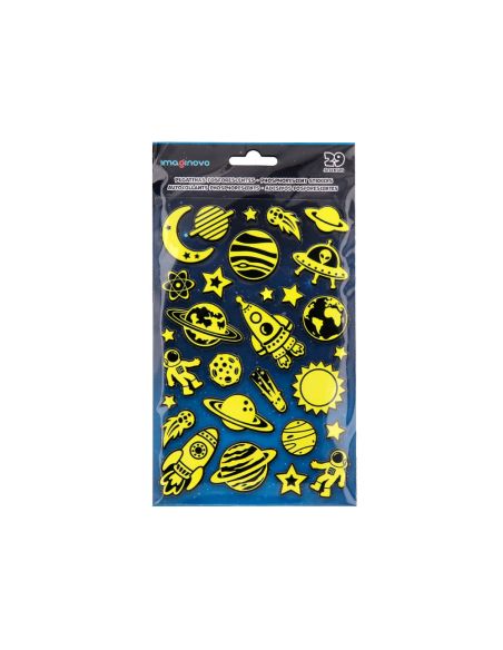 Pegatinas Imaginovo Luminosas Planetas Con Relieve 190X105 Mm En Blister